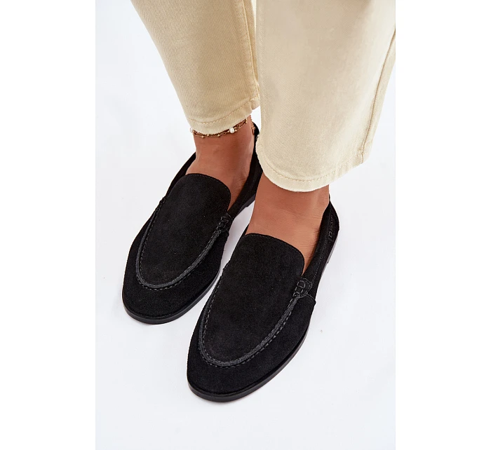 Dámské mokasiny z přírodního semiše Big Star TT274209 Černé