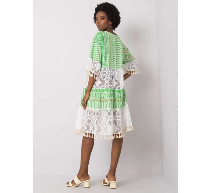 Šaty DHJ SK 13567.41P biela zelená Šaty DHJ SK 13567.41P biela zelená