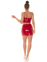 Sexy Koucla Latex Look Set Skirt and Top