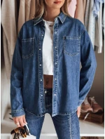 Dámska džínsová košeľa OVERLLO modrá FashionStreet DY0454
