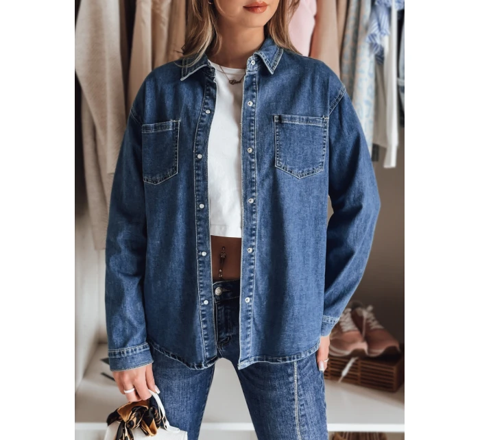 Dámska džínsová košeľa OVERLLO modrá FashionStreet DY0454