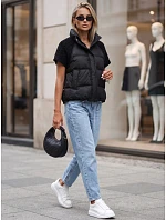 Krótka kamizelka damska pikowana czarna model 22341157 - FashionStreet