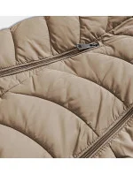 Béžová krátka obojstranná dámska zimná bunda (2M-21507) Béžová krátka obojstranná dámska zimná bunda (2M-21507)