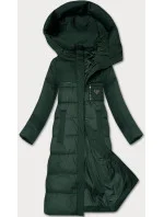 Zimná bunda Libland zo zmiešaných materiálov tmavozelená (7820)