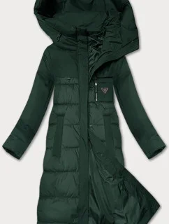 Tmavě zelená zimní bunda z různých spojených materiálů model 21248679 - Libland