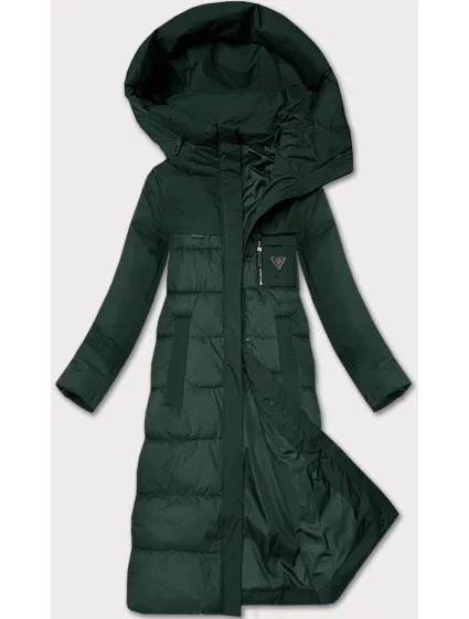 Zimná bunda Libland zo zmiešaných materiálov tmavozelená (7820)