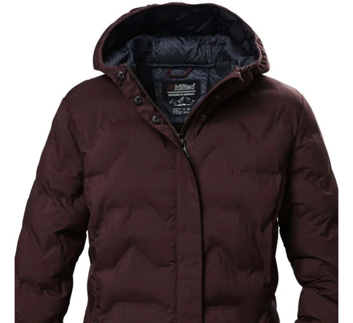 Dámská prošívaná bunda  9 zimní nepromokavá bunda s kapucí dlouhá bordó model 21858113 - Killtec