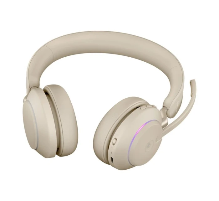 Jabra Evolve2 65 MS stereo bezdrôtové slúchadlá do uší Link380a, béžová + stojan