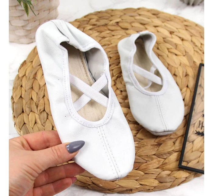 Dievčenské biele kožené balerínky - Nazo Dievčenské biele kožené balerínky - Nazo