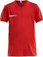 Craft Teamwear Squad Go Jersey Solid Jr Detské športové tričko s výstrihom do V 82.5582 jasne červená