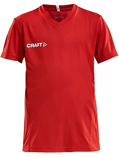 Craft Teamwear Squad Go Jersey Solid Jr Detské športové tričko s výstrihom do V 82.5582 jasne červená