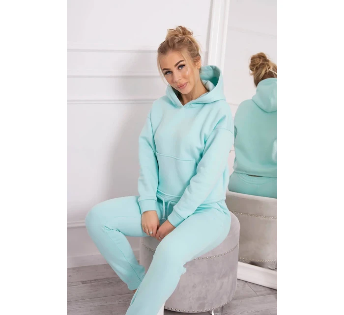Teplá súprava s mikinou viazanou na spodnú časť mäty Teplá súprava s mikinou viazanou na spodnú časť mäty