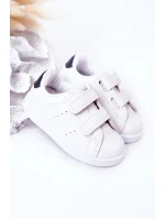 Dziecięce Tenisówki Na Rzepy Biało-Granatowe California