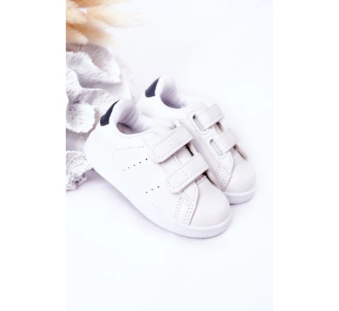 Dziecięce Tenisówki Na Rzepy Biało-Granatowe California