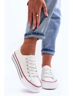 Trampki Klasyczne Niskie Na Platformie Białe Jazlyn