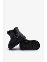 Dětské ekologické kožené sněhule s popruhem černé model 21645800 - Boto