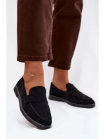 Dámské mokasiny z eko semiše černé model 21900403 - Boto