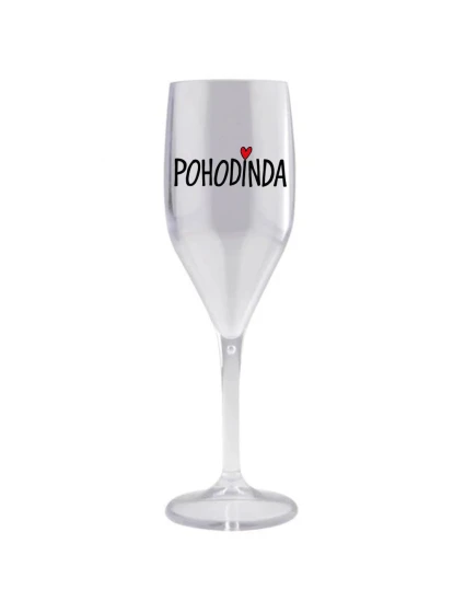 POHODINDA - čirá nerozbitná prosecco sklenice 150 ml