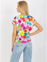 Dámská halenka WN BZ model 18837891 Světle modrá s květy RUE PARIS - FPrice Dámská halenka WN BZ model 18837891 Světle modrá s květy RUE PARIS - FPrice