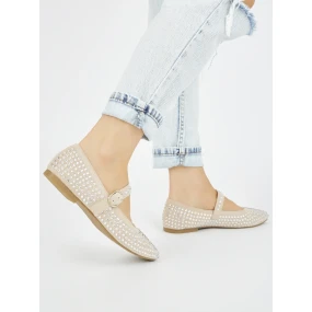 Exkluzívne dámske hnedé baleríny bez podpätku