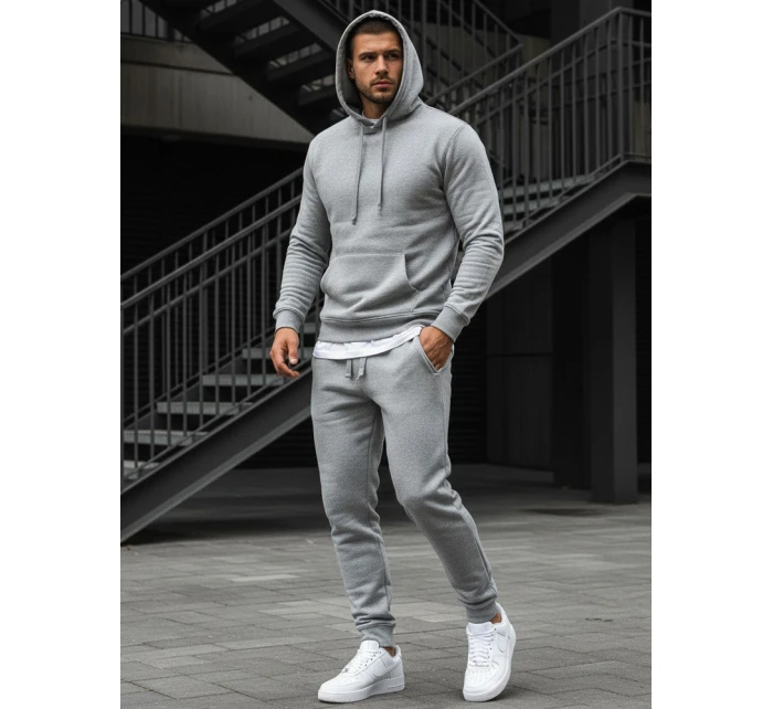 Pánská mikina s kapucí šedá model 21962114 - FashionStreet