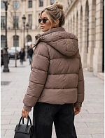Dámska zimná prešívaná bunda s kapucňou, béžová, FashionStreet TY5748 Dámska zimná prešívaná bunda s kapucňou, béžová, FashionStreet TY5748
