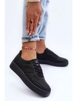 Buty Sportowe Damskie Na Platformie Czarne Pudina