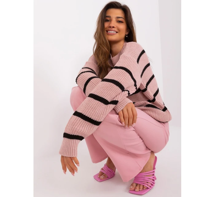 Sweter BA SW model 21793733 jasny różowy - FPrice Sweter BA SW model 21793733 jasny różowy - FPrice