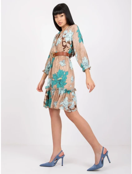 Sukienka LC SK 22K model 19755073 ciemny bezowy - FPrice Sukienka LC SK 22K model 19755073 ciemny bezowy - FPrice