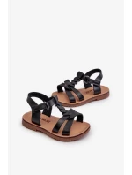 Detské sandále so zapínaním na suchý zips, čierne, Sarniema