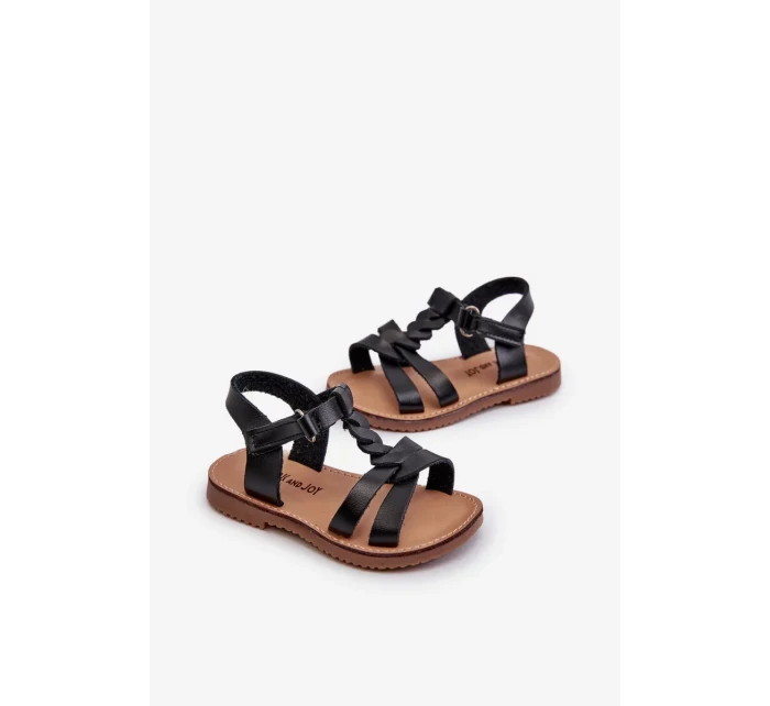 Detské sandále so zapínaním na suchý zips, čierne, Sarniema