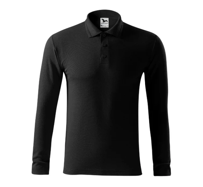 Pique Polo LS pánske polo tričko čierne