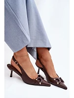 Sandále na podpätku model 225956 Vykročte štýlovo