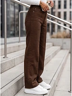 Jeansy damskie wide leg z wysokim stanem brązowe model 22303646 - FashionStreet Jeansy damskie wide leg z wysokim stanem brązowe model 22303646 - FashionStreet