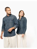 K Denim halenka s dlouhým rukávem 20.K blue model 22509896 - Kariban K Denim halenka s dlouhým rukávem 20.K blue model 22509896 - Kariban