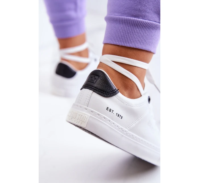 Kožené tenisky Big Star model 21580472 bílé a Černá - Big Star Shoes Kožené tenisky Big Star model 21580472 bílé a Černá - Big Star Shoes