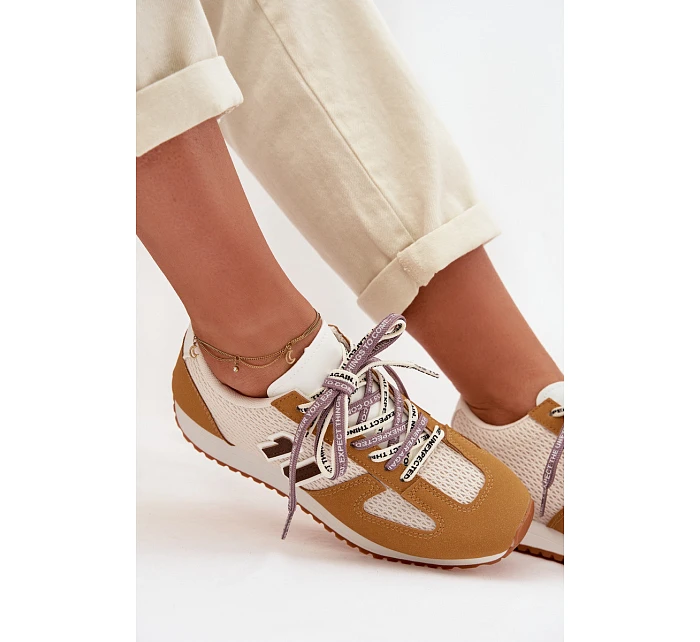 Dámské Tenisky s Ozdobným Šněrováním Žluté Henira