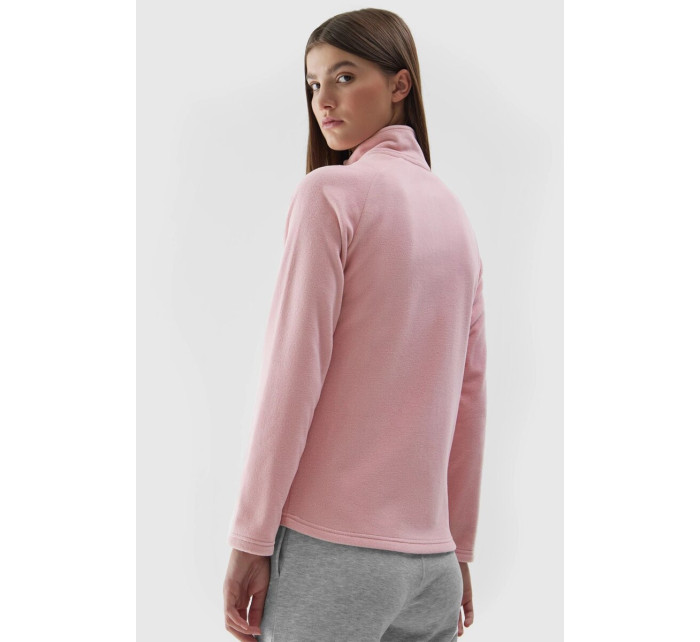 4F Regular Dámsky fleece so stojatým golierom 4FAW23TFLEF146-65S Pink