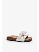 Dámské pantofle s ozdobami, bílá Bunlia Dámské pantofle s ozdobami, bílá Bunlia