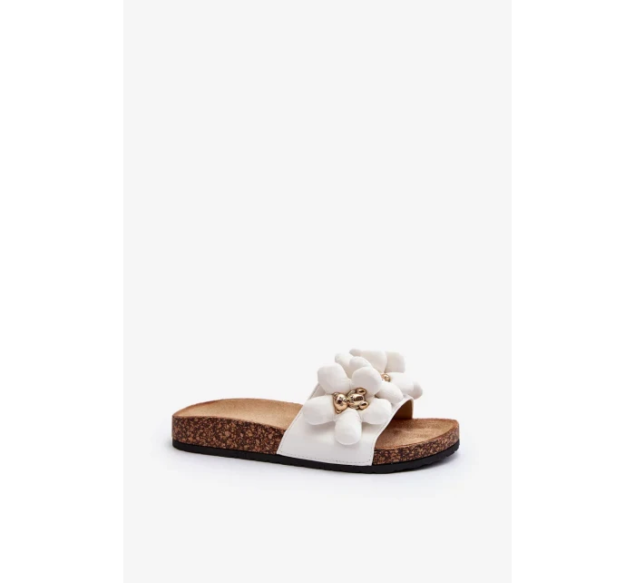 Dámské pantofle s ozdobami, bílá Bunlia Dámské pantofle s ozdobami, bílá Bunlia