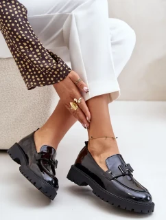Dámske lakované mokasíny Vinceza black