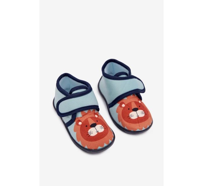 Detské papuče so suchým zipsom - modré Katline Detské papuče so suchým zipsom - modré Katline