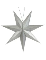PAPIEROVÉ ZÁVESNÉ DEKORAČNÉ HVIEZDY 75 cm strieborné detské