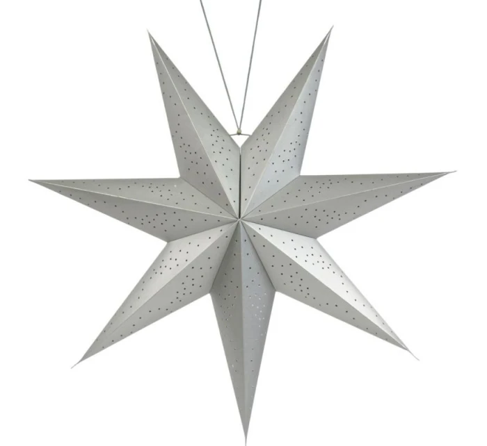PAPIEROVÉ ZÁVESNÉ DEKORAČNÉ HVIEZDY 75 cm strieborné detské