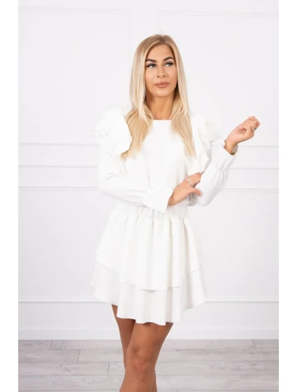 Šaty so zvislými volánmi ecru Šaty so zvislými volánmi ecru