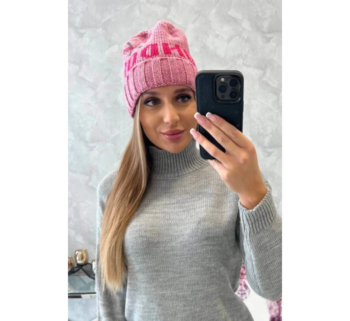 Dámská čepice London model 18752267 tmavě růžová - K-Fashion Dámská čepice London model 18752267 tmavě růžová - K-Fashion