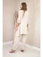 Sada halenky + kalhot s přívěskem tmavě béžová Sada halenky + kalhot s přívěskem tmavě béžová