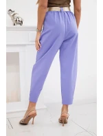 Letné nohavice Punto so zapínaním na nohaviciach fialová