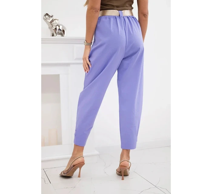 Letné nohavice Punto so zapínaním na nohaviciach fialová