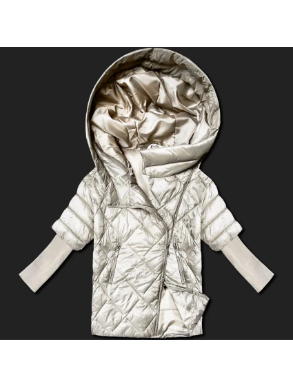 Světle béžová lehká dámská bunda s rukávy model 21061488 - MINORITY